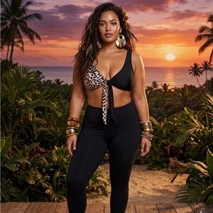 Leopard Print Bikini Top